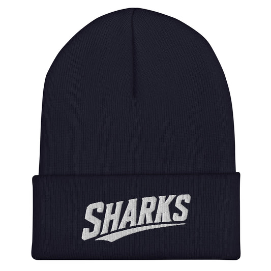 Cuffed Beanie | The Sharks Baseball Team | Script Logo