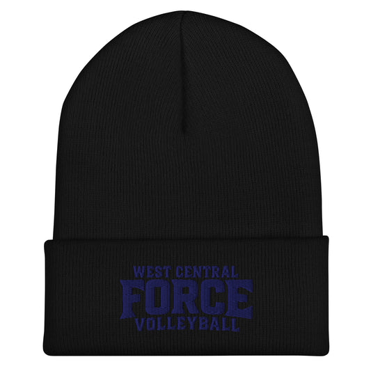 Cuffed Beanie | West Central Force Volleyball | Blue Logo