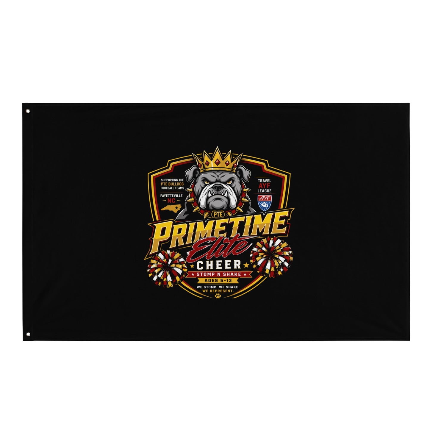Flag | PTE Bulldog Cheer | Shield Logo