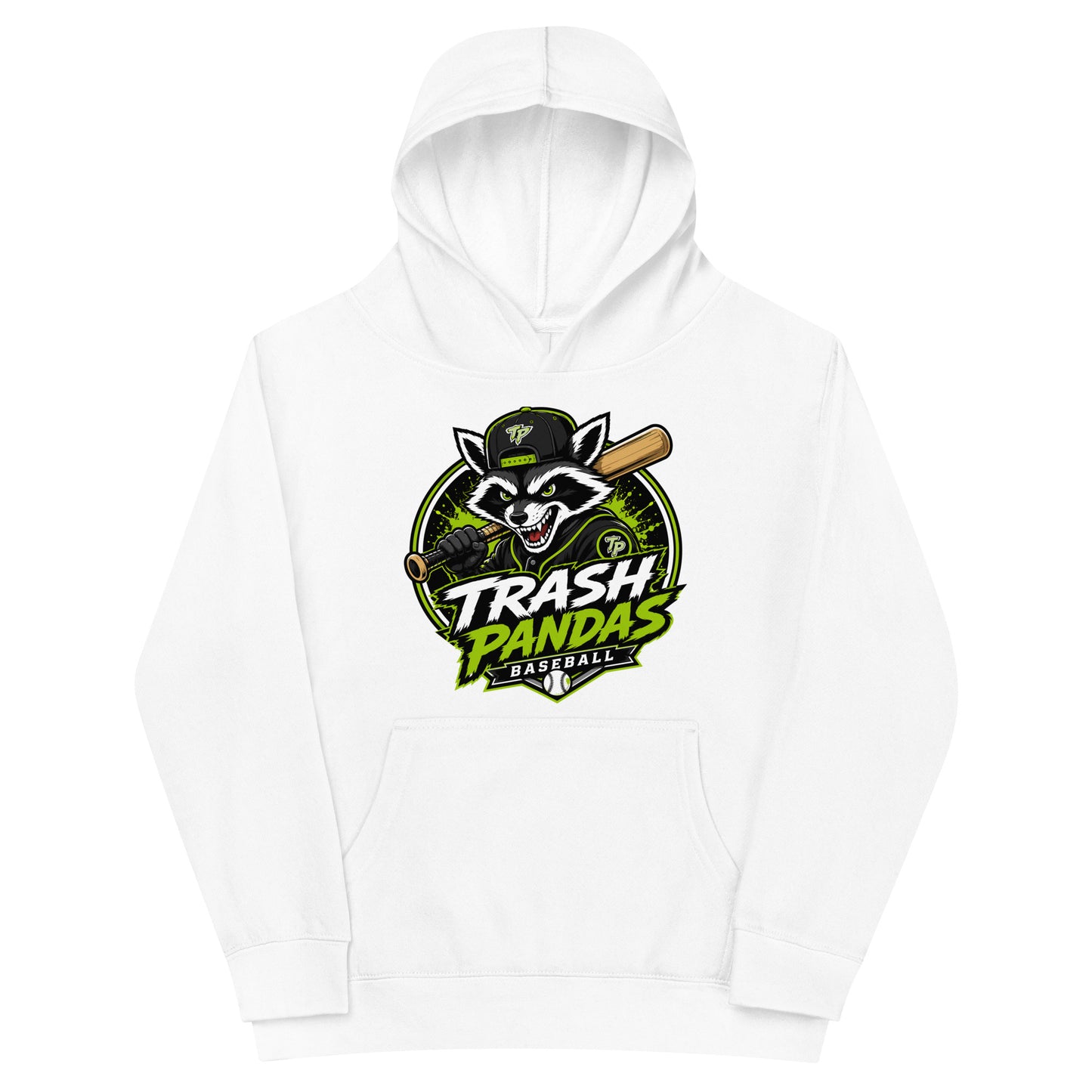 Performance | Youth Hoodie | Trash Pandas Baseball Organization | Mascot Logo