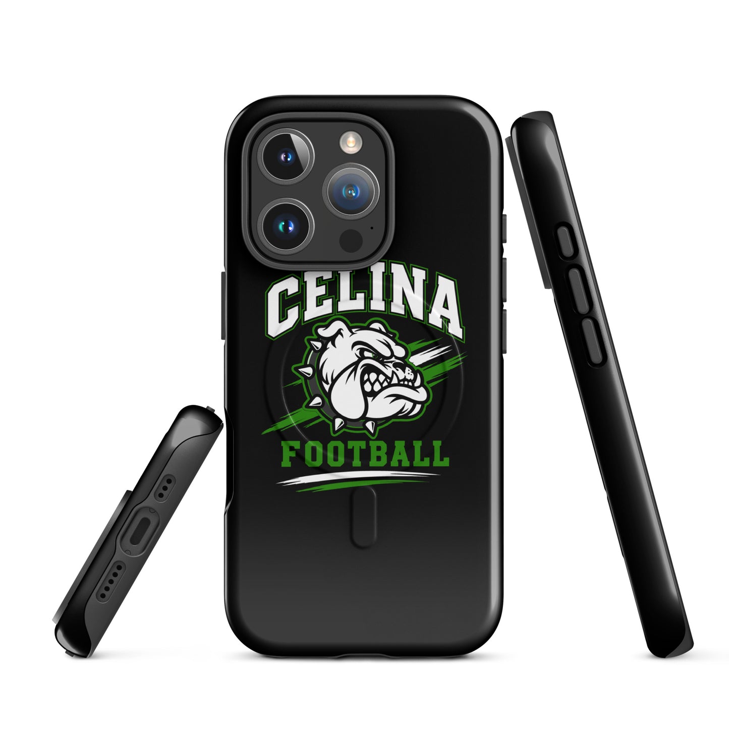 Magsafe Tough Case for iPhone | Celina Black Football | Emblem Logo