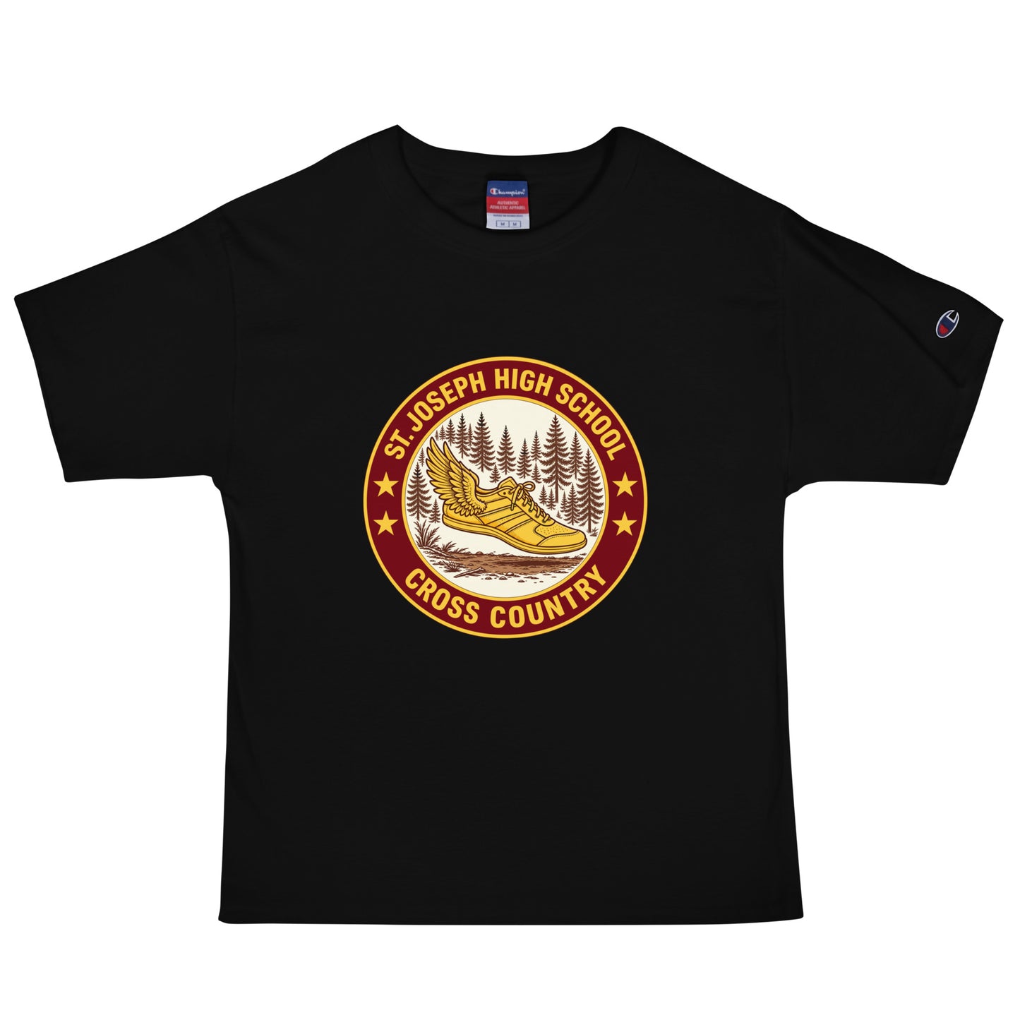Signature | Champion T-Shirt | St. Joseph High School - Cross Country | Badge Logo