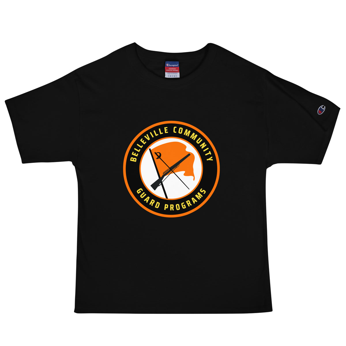Signature | Champion T-Shirt | Belleville Community Guard Programs | Badge Logo