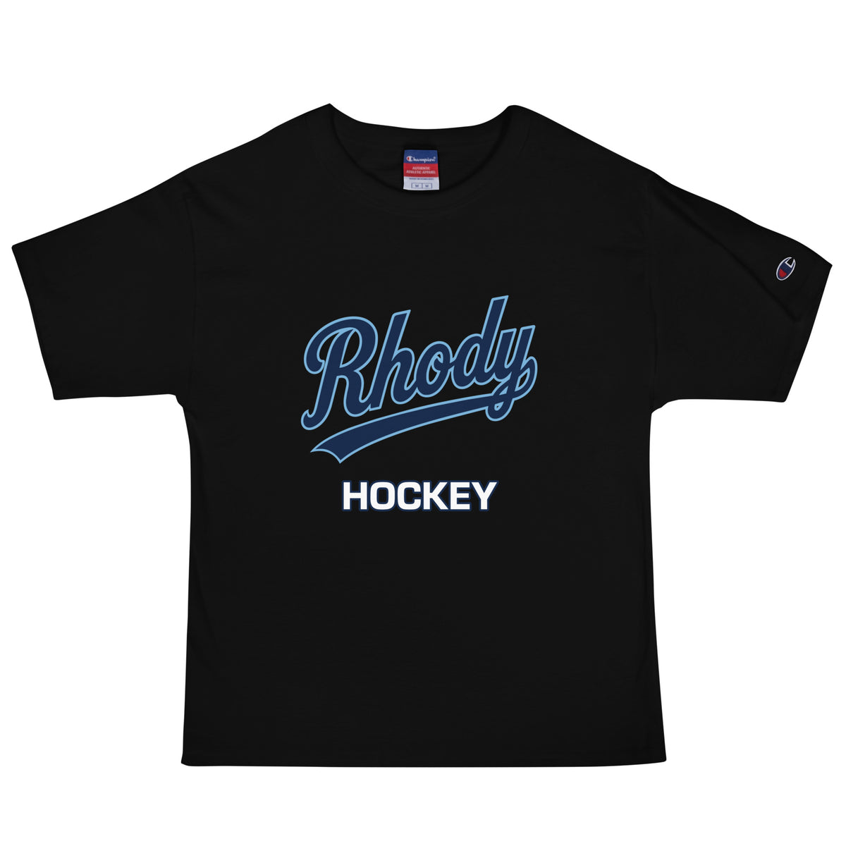 Signature | Champion T-Shirt | URI Men’s Hockey | Athletics Logo