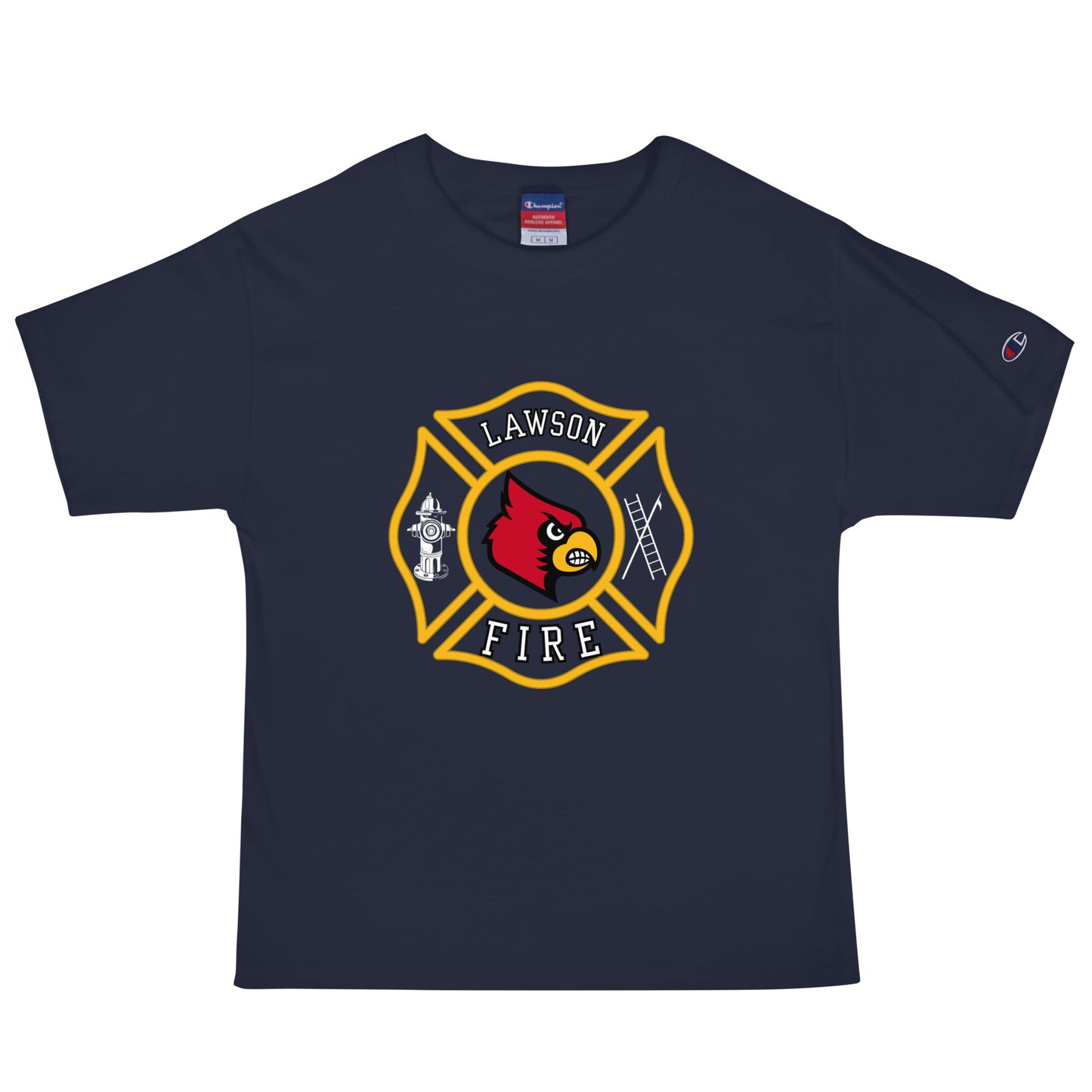 Signature | Champion T-Shirt | Lawson Fire Department | Crest Logo