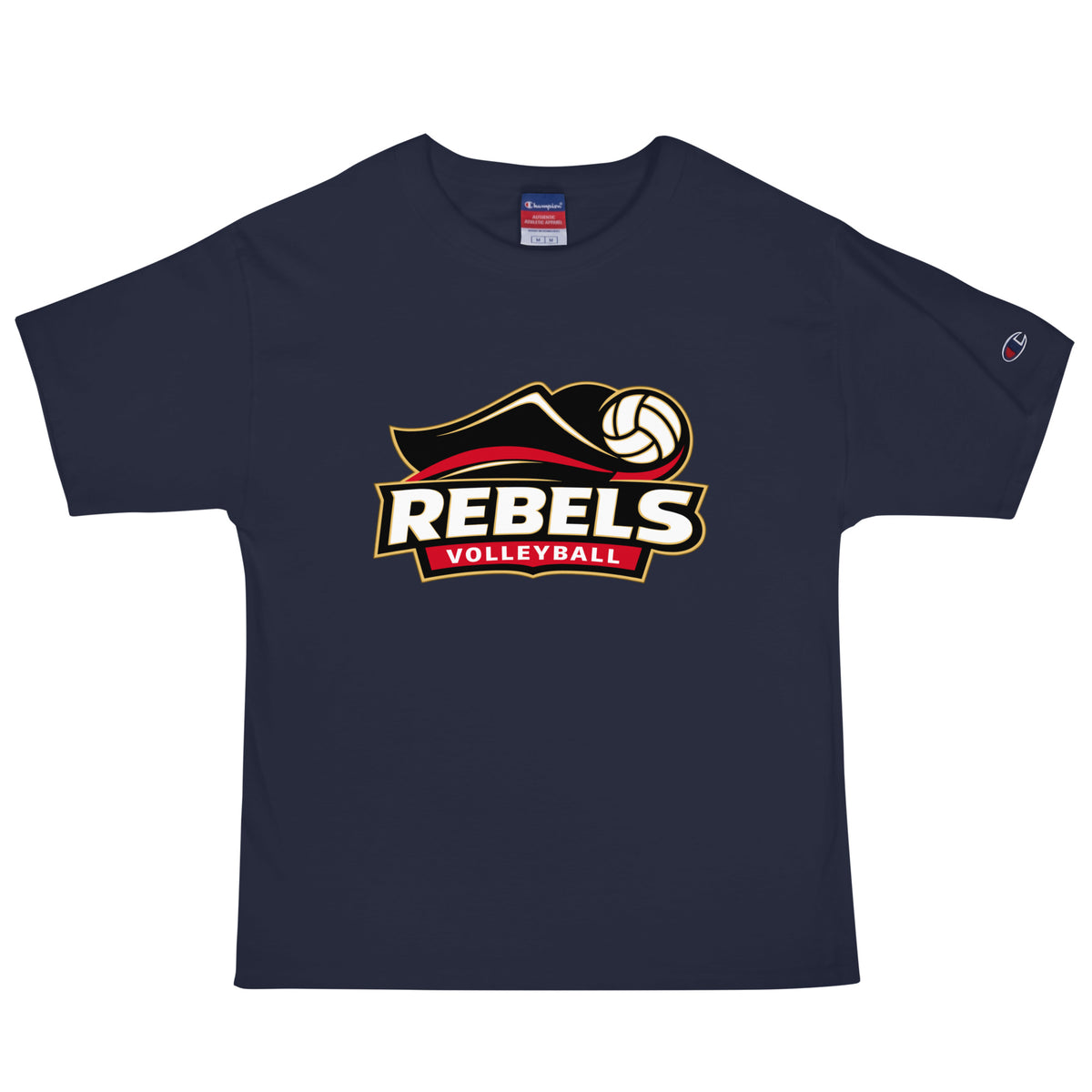 Signature | Champion T-Shirt | Rebels Volleyball Club | Crest Logo