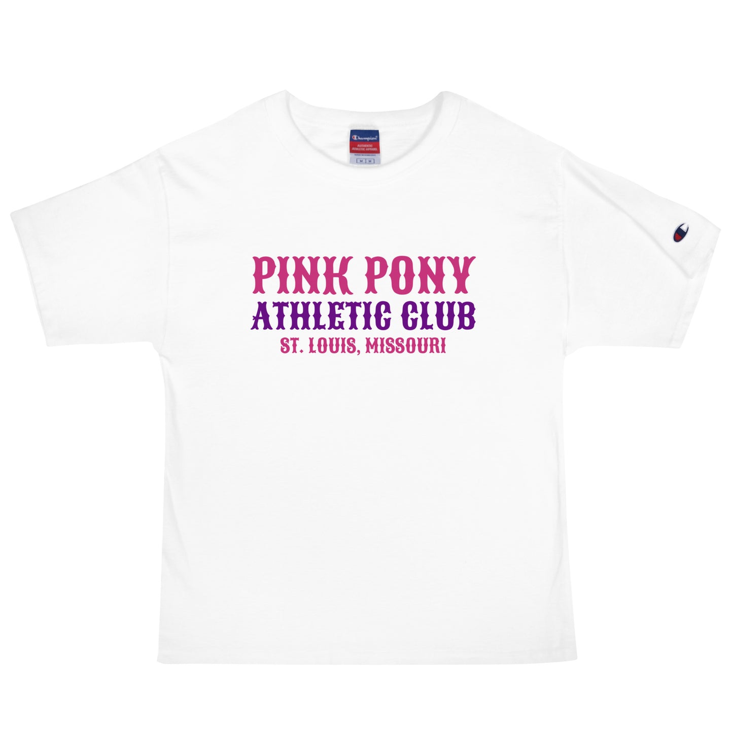 Signature | Champion T-Shirt | Pink Pony Athletic Club | Athletic Wordmark Logo