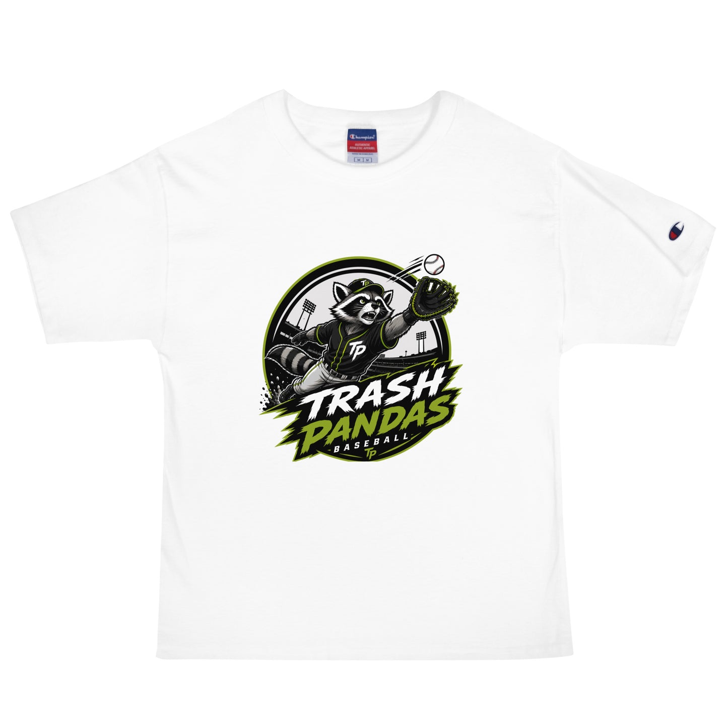 Signature | Champion T-Shirt | Trash Pandas Baseball Organization | Emblem Logo