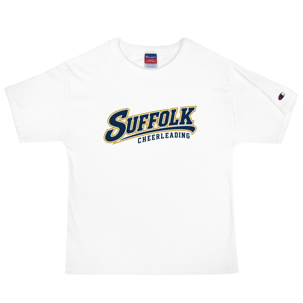 Signature | Champion T-Shirt | Suffolk University Cheerleading | Athletics Logo