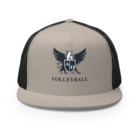 Performance | 5 Panel Trucker Cap | Arma Dei Academy Volleyball | Griffin Logo