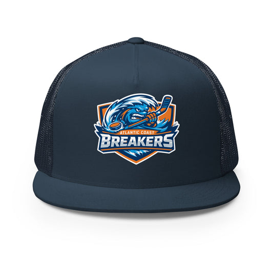 Performance | 5 Panel Trucker Cap | Atlantic Coast Breakers Hockey | Mascot Shield Logo