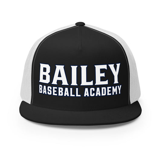 Performance | 5 Panel Trucker Cap | Bailey Baseball Academy | Script Logo