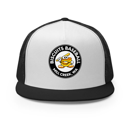 Performance | 5 Panel Trucker Cap | Biscuits Baseball MCLL | Mascot Logo