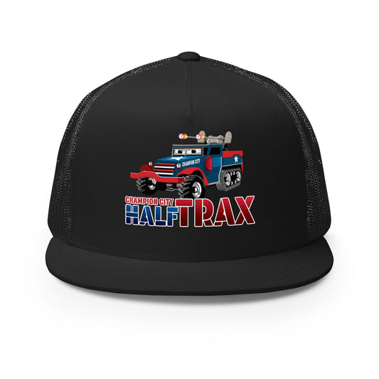 Performance | 5 Panel Trucker Cap | Half Trax Baseball | Mascot Logo