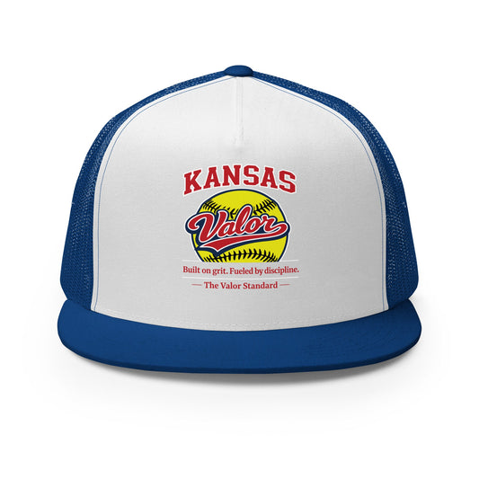 Performance | 5 Panel Trucker Cap | Kansas Valor Fan Gear | The Standard Logo