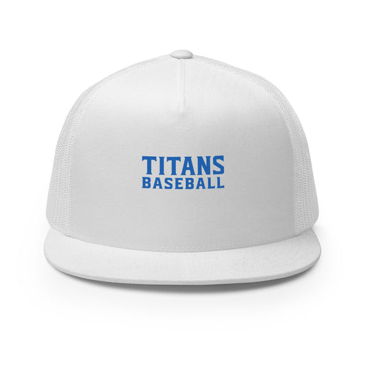 Performance | 5 Panel Trucker Cap | Mighty Titans Baseball | Crest Logo