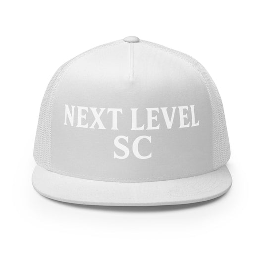 Performance | 5 Panel Trucker Cap | Next Level SC | Classic Script Logo