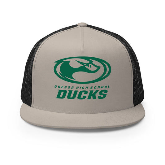 Performance | 5 Panel Trucker Cap | Odessa Girls Lacrosse | Ducks Green Logo