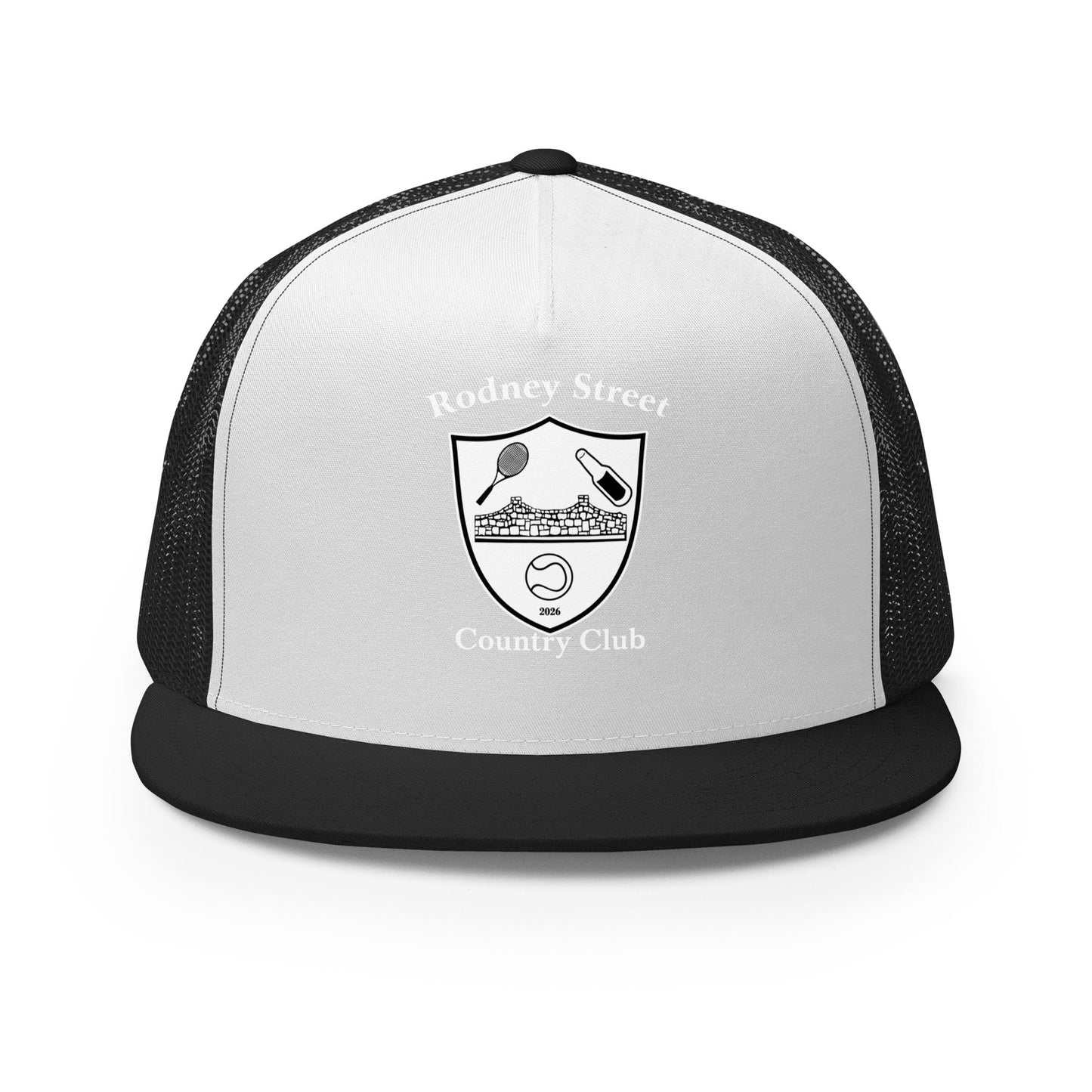 Performance | 5 Panel Trucker Cap | Rodney Street CC Tennis | Crest Logo
