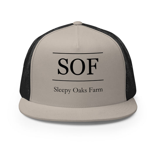 Performance | 5 Panel Trucker Cap | Sleepy Oaks Farm | SOF Logo