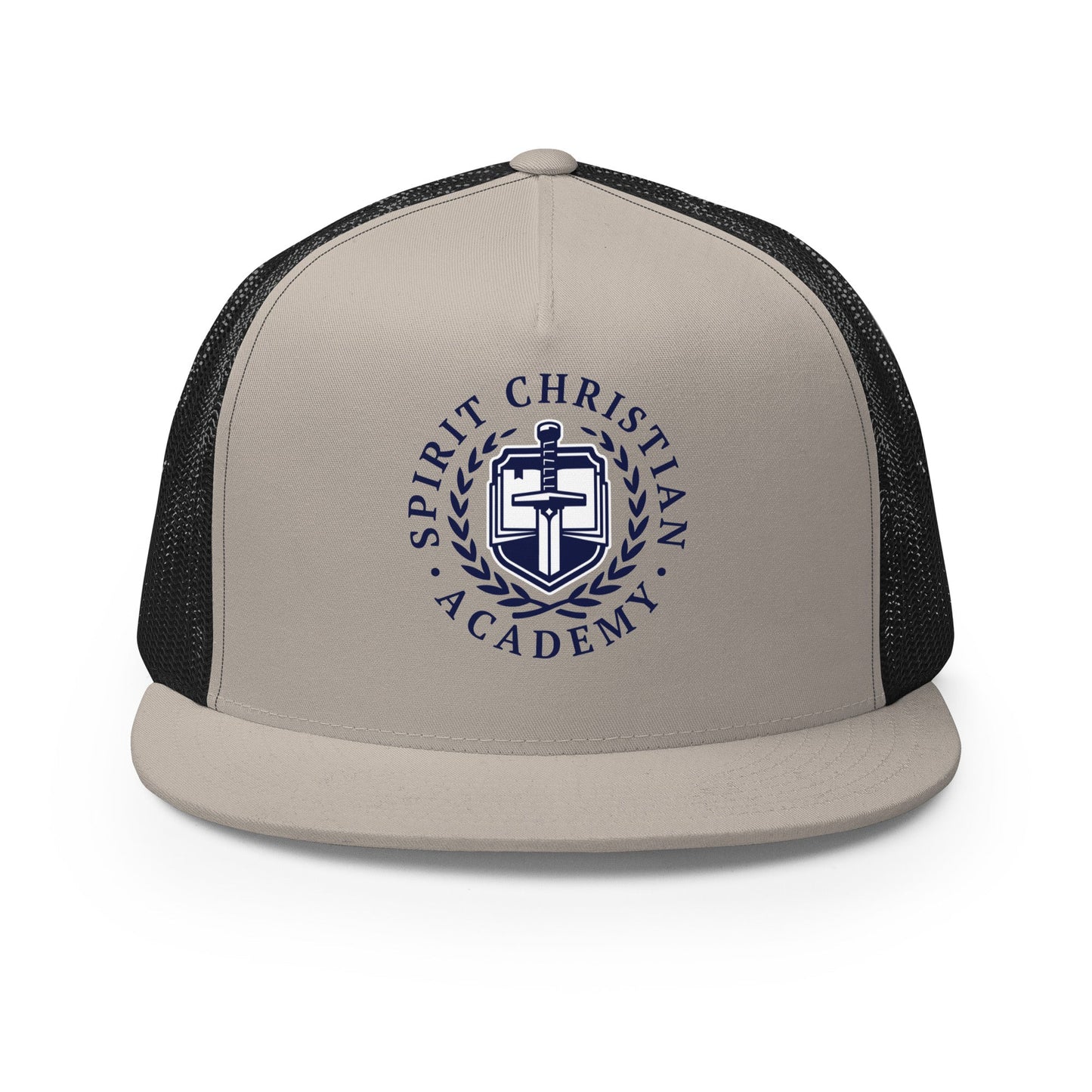 Performance | 5 Panel Trucker Cap | Spirit Christian Academy | Navy Script Logo
