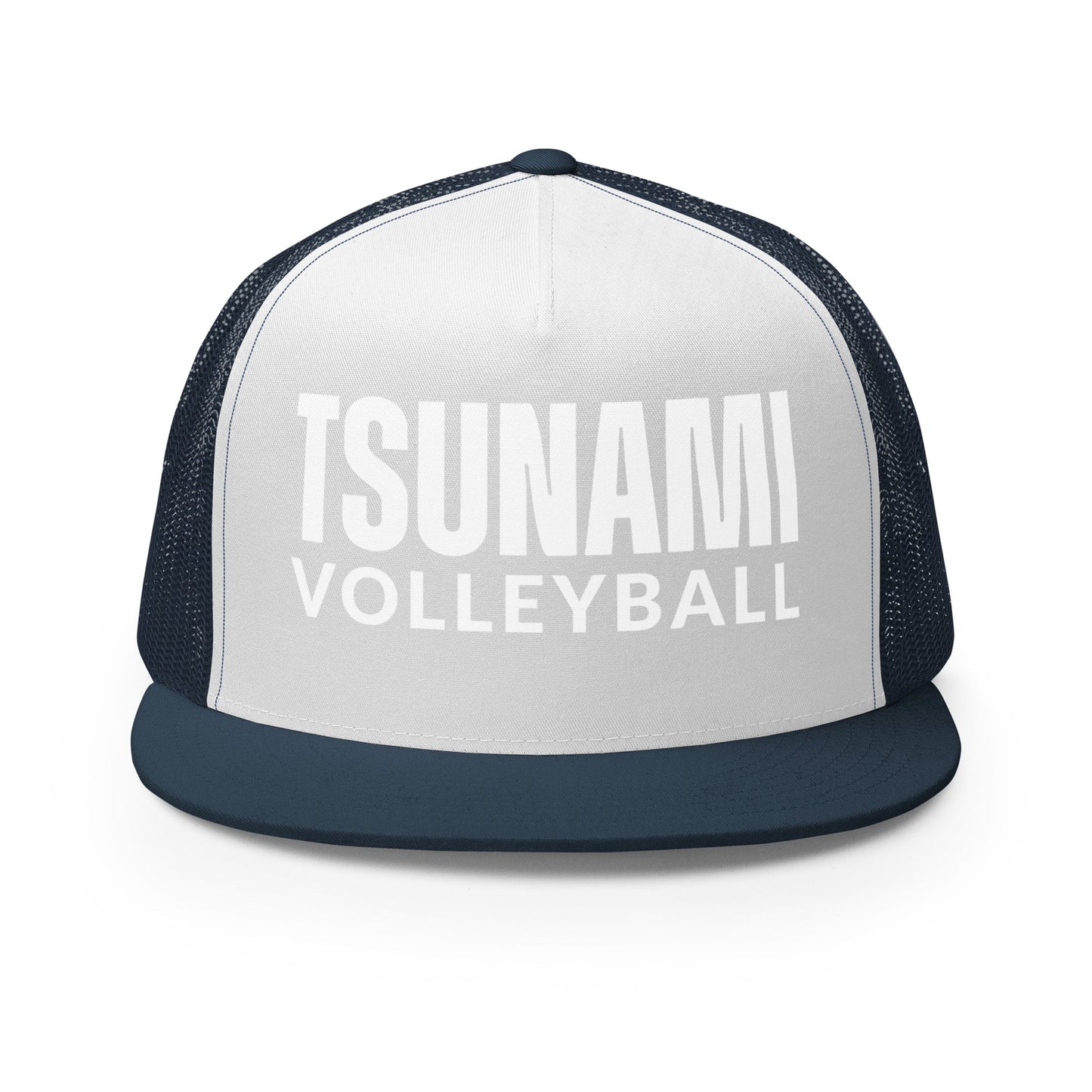 Performance | 5 Panel Trucker Cap | Tsunami Volleyball Club | Modern Script Logo