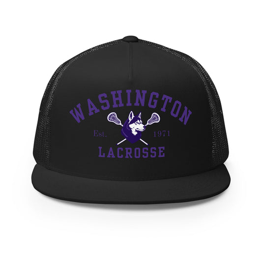 Performance | 5 Panel Trucker Cap | UW Women's Club Lacrosse | Washington Lacrosse Logo