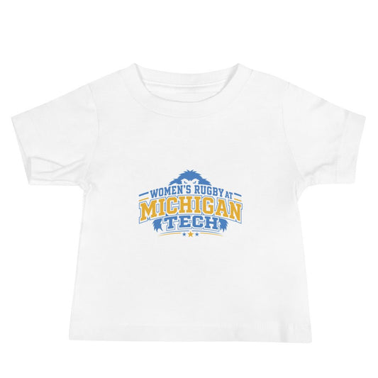 Performance | Baby T-Shirt | Women’s Rugby at Michigan Tech | Varsity Crest Logo