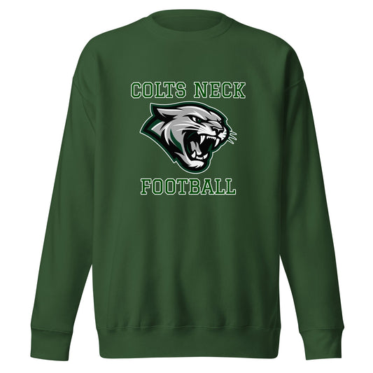 Performance | Crewneck | Colts Neck Cougars | Youth Tackle Football (AYF) | Green Predator Logo