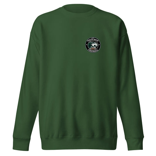 Performance | Crewneck | Colts Neck Cougars | Youth Tackle Football (AYF) | Varsity Badge Logo