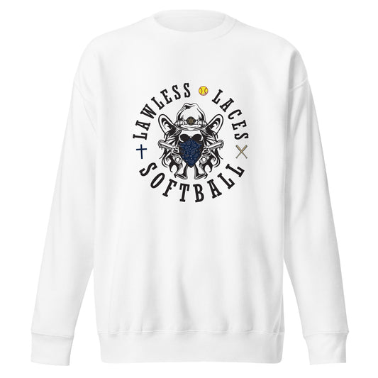 Performance | Crewneck | Lawless Laces Softball | Bandana Mascot Logo