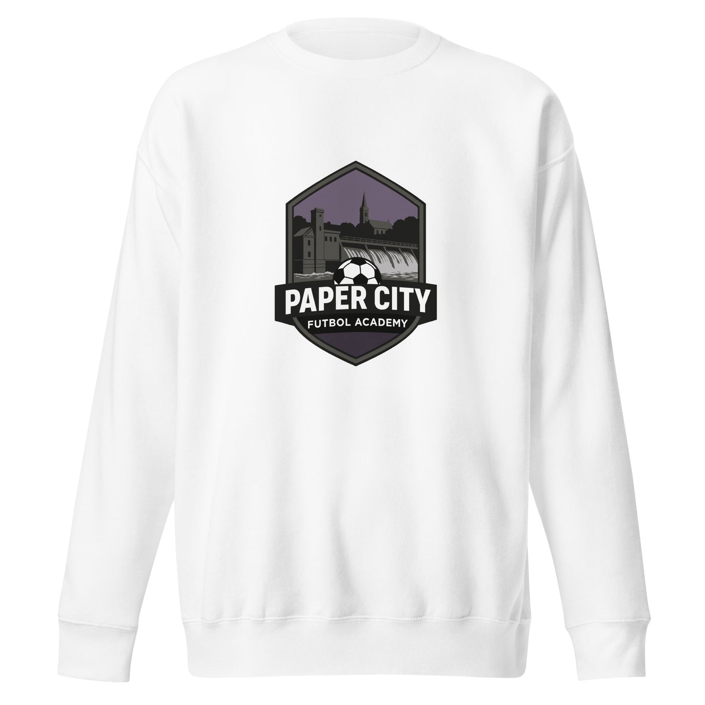 Performance | Crewneck | Paper City Futbol Academy | Vanguard Shield Logo