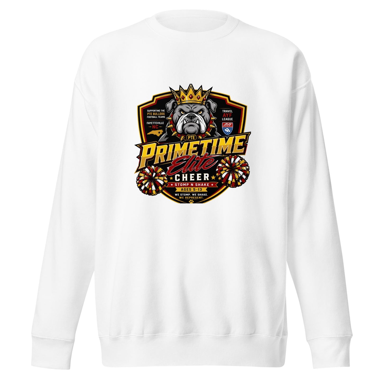 Performance | Crewneck | PTE Bulldog Cheer | Shield Logo