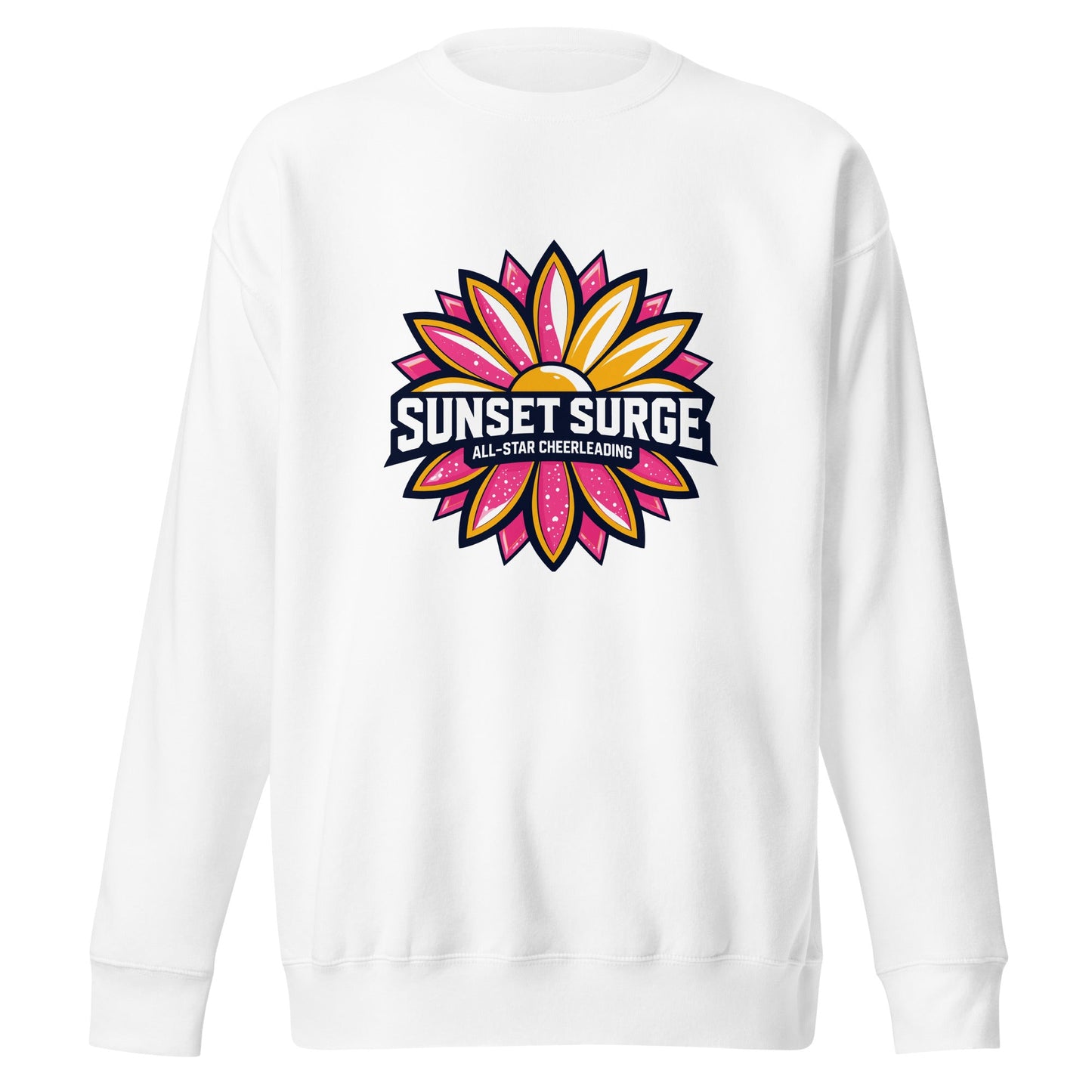Performance | Crewneck | Sunset Surge All-Star Cheerleading | Bloom Surge Logo