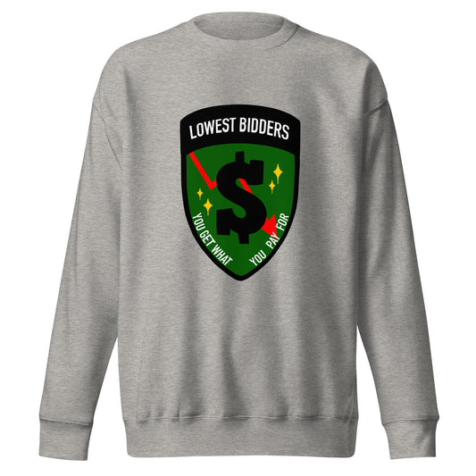 Performance | Crewneck | The Lowest Bidders | Emblem Logo