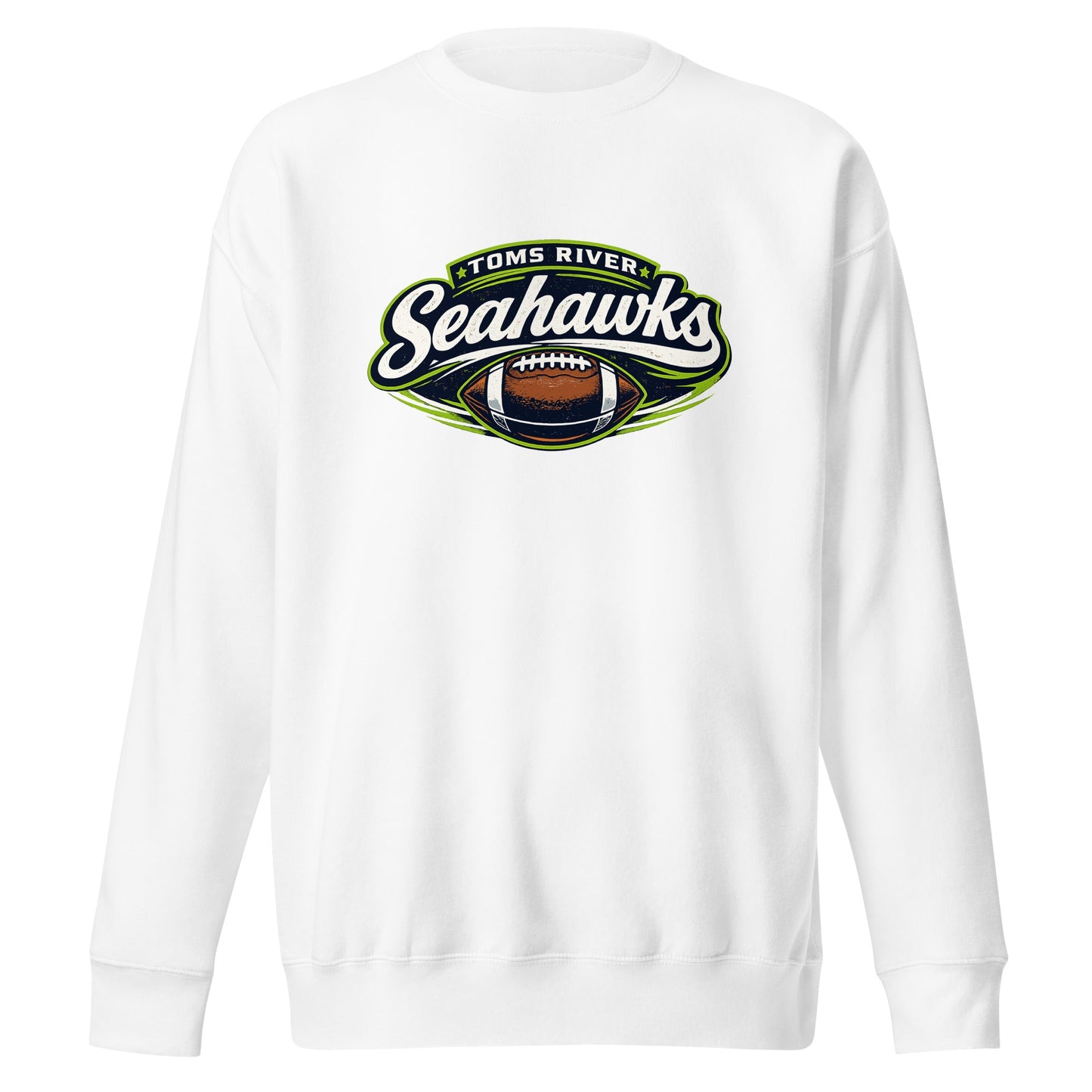 Performance | Crewneck | Toms River Seahawks | Football Emblem Logo