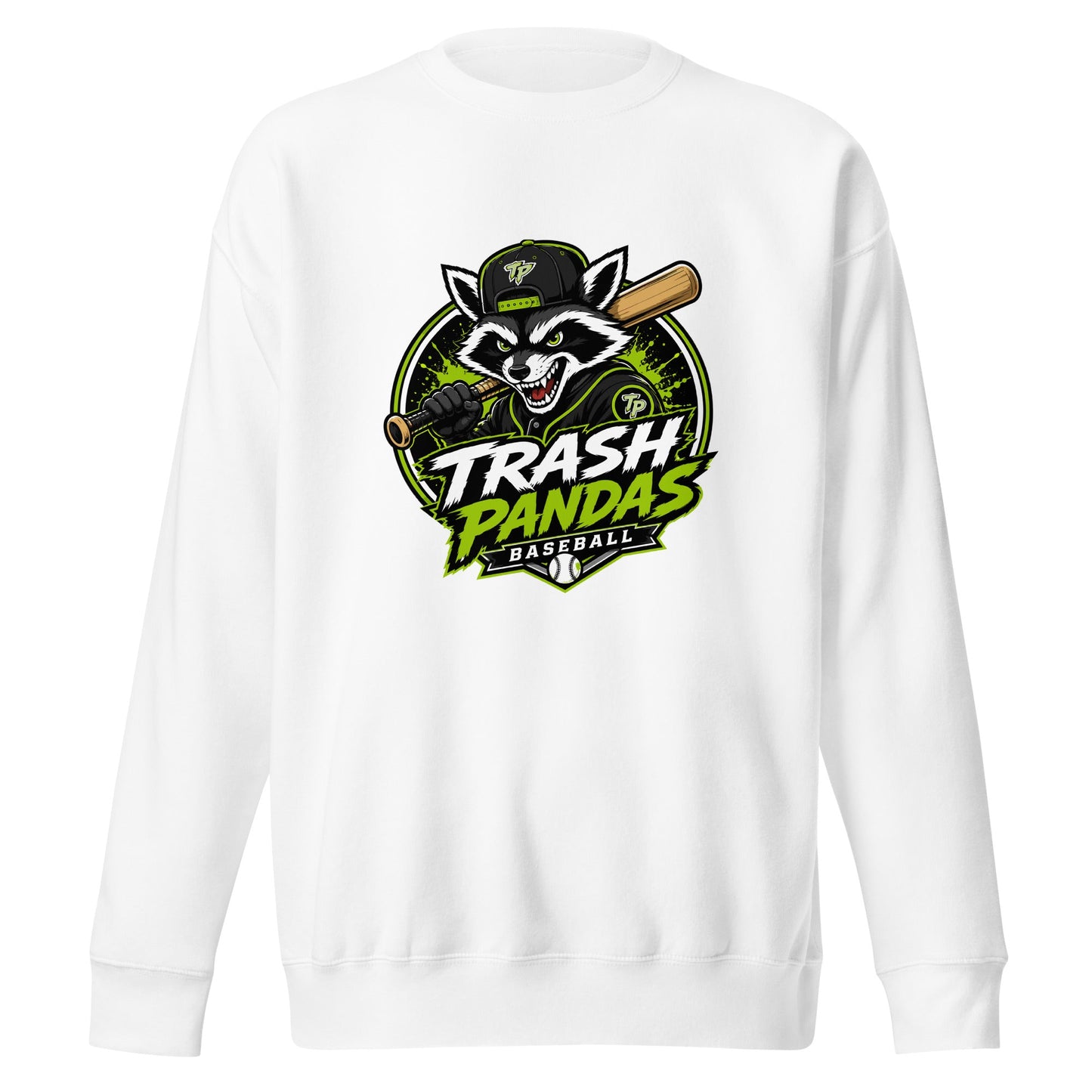Performance | Crewneck | Trash Pandas Baseball Organization | Mascot Logo