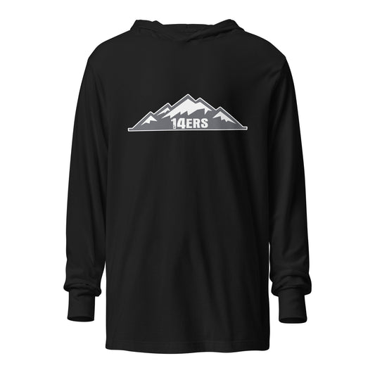 Performance | Hooded Long Sleeve T Shirt | 14ers Baseball | Grey Logo