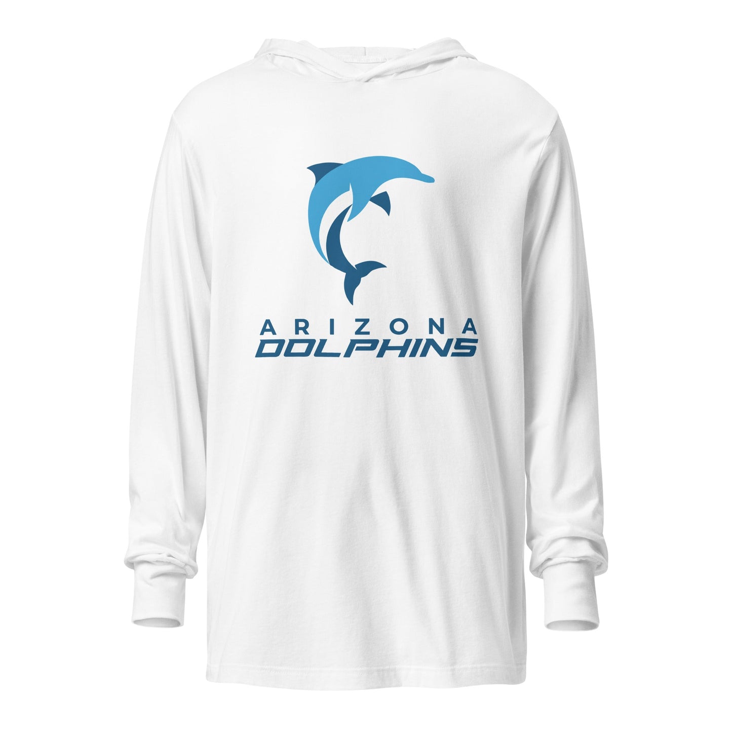 Performance | Hooded Long Sleeve T Shirt | Arizona Dolphins Swim Team | Wave Athletic Logo