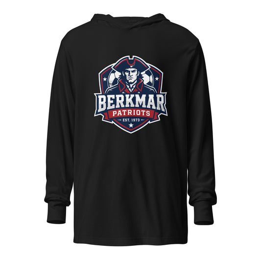 Performance | Hooded Long Sleeve T Shirt | Berkmar High School Soccer | Shield Logo