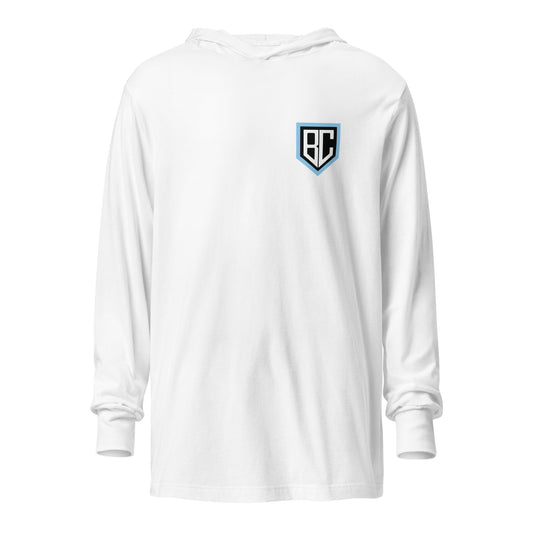 Performance | Hooded Long Sleeve T Shirt | Blue Collar Softball 2034 | Emblem Logo