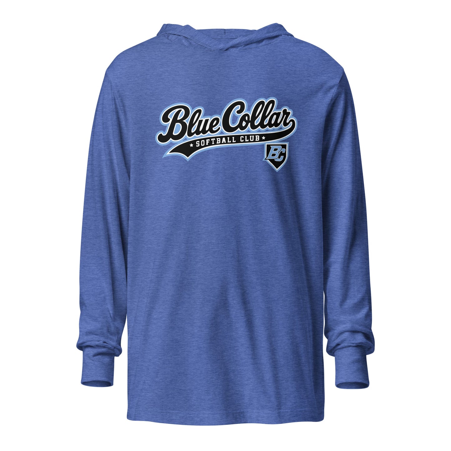 Performance | Hooded Long Sleeve T Shirt | Blue Collar Softball 2034 | Foundry Logo