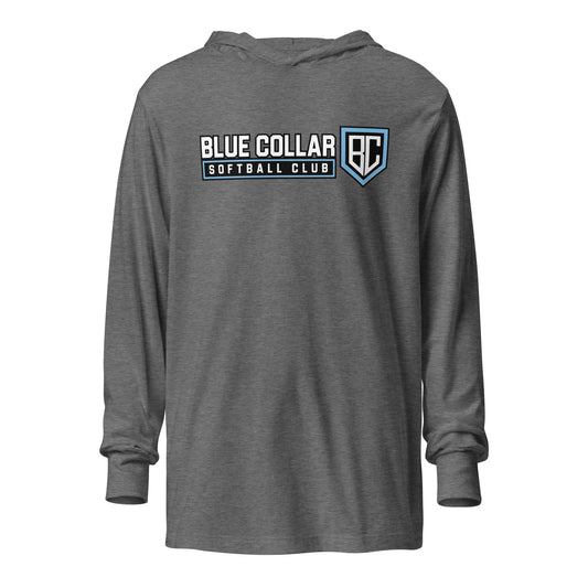 Performance | Hooded Long Sleeve T Shirt | Blue Collar Softball 2034 | Vanguard Logo