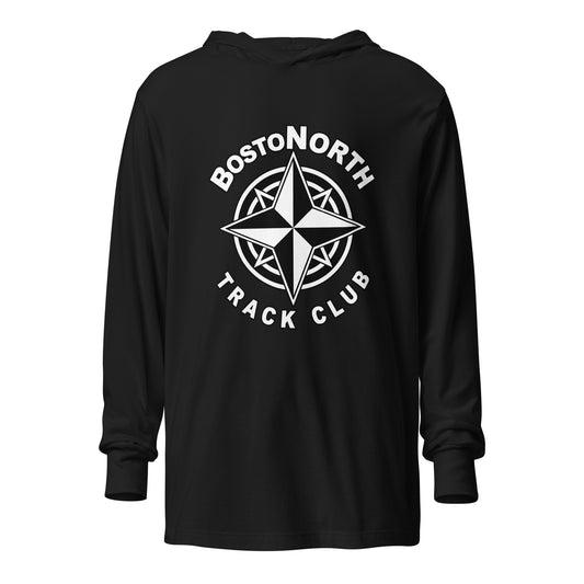 Performance | Hooded Long Sleeve T Shirt | Boston-North Track Club | Crest Logo