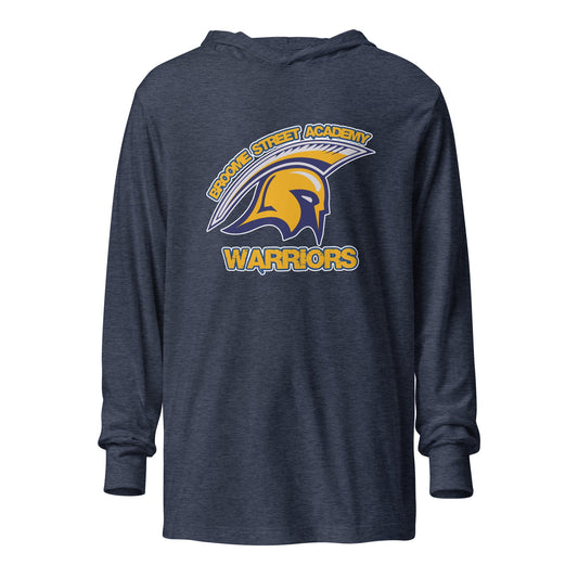 Performance | Hooded Long Sleeve T Shirt | Broome Street Academy | Helmet Logo