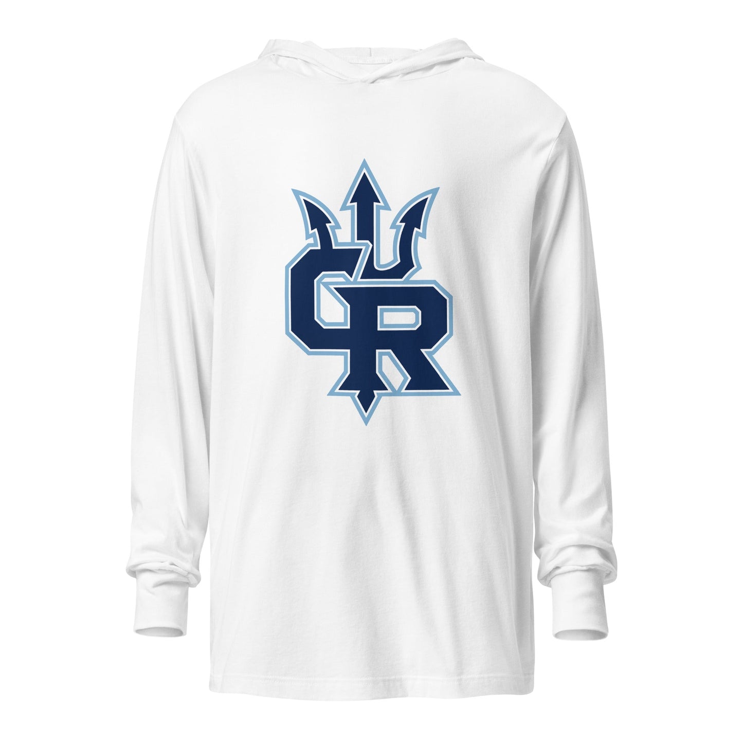 Performance | Hooded Long Sleeve T Shirt | Cape Riptides Baseball | Emblem Logo