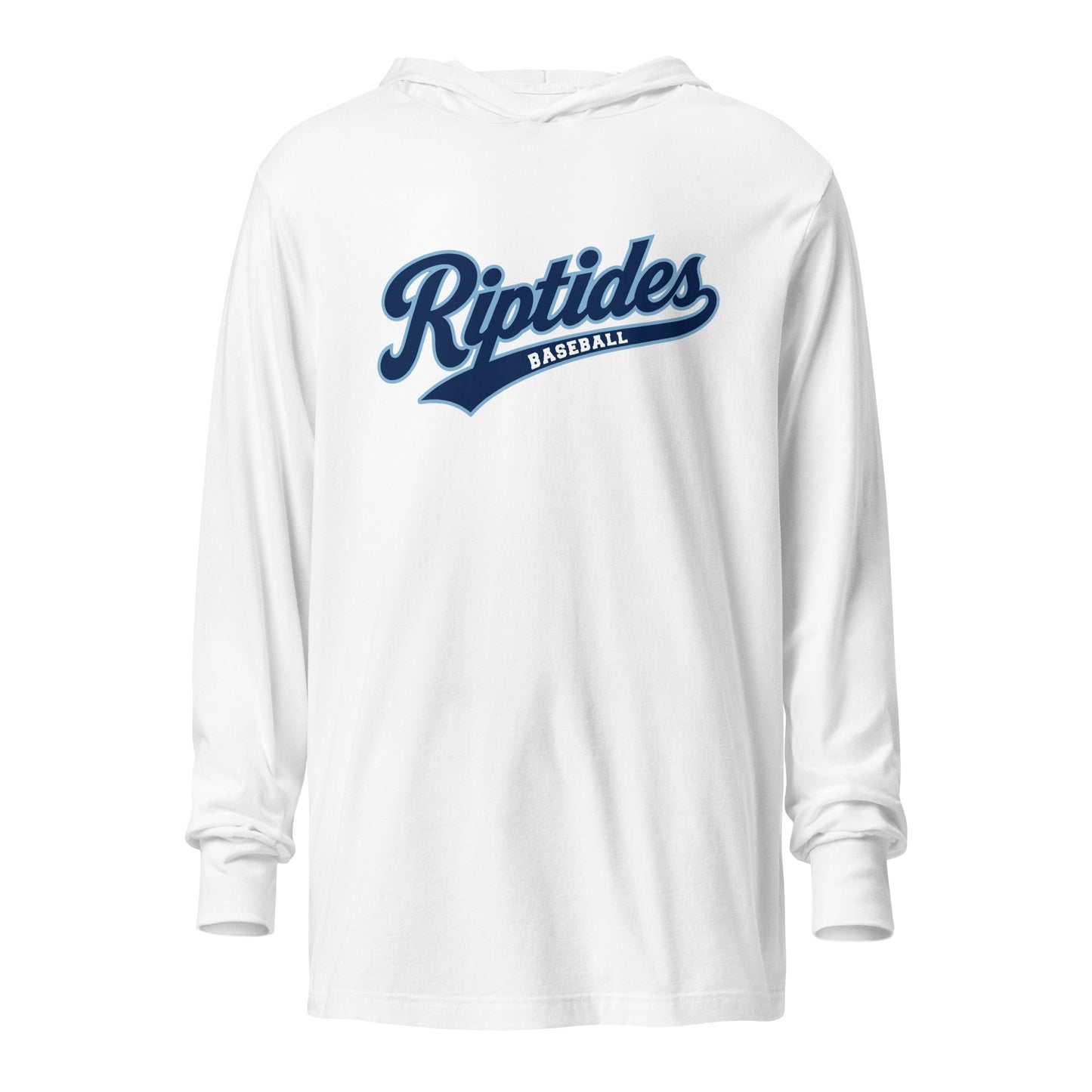 Performance | Hooded Long Sleeve T Shirt | Cape Riptides Baseball | Modern Script Logo