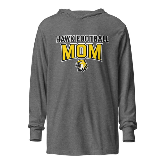 Performance | Hooded Long Sleeve T Shirt | Cardinal Ohara Hawks | Football Mom Logo