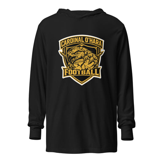 Performance | Hooded Long Sleeve T Shirt | Cardinal Ohara Hawks | Shield Logo