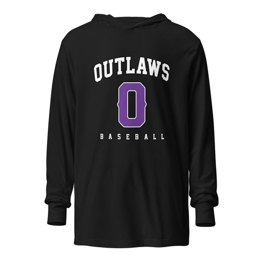Performance | Hooded Long Sleeve T Shirt | Carolina Outlaws Baseball | Atheltics Logo